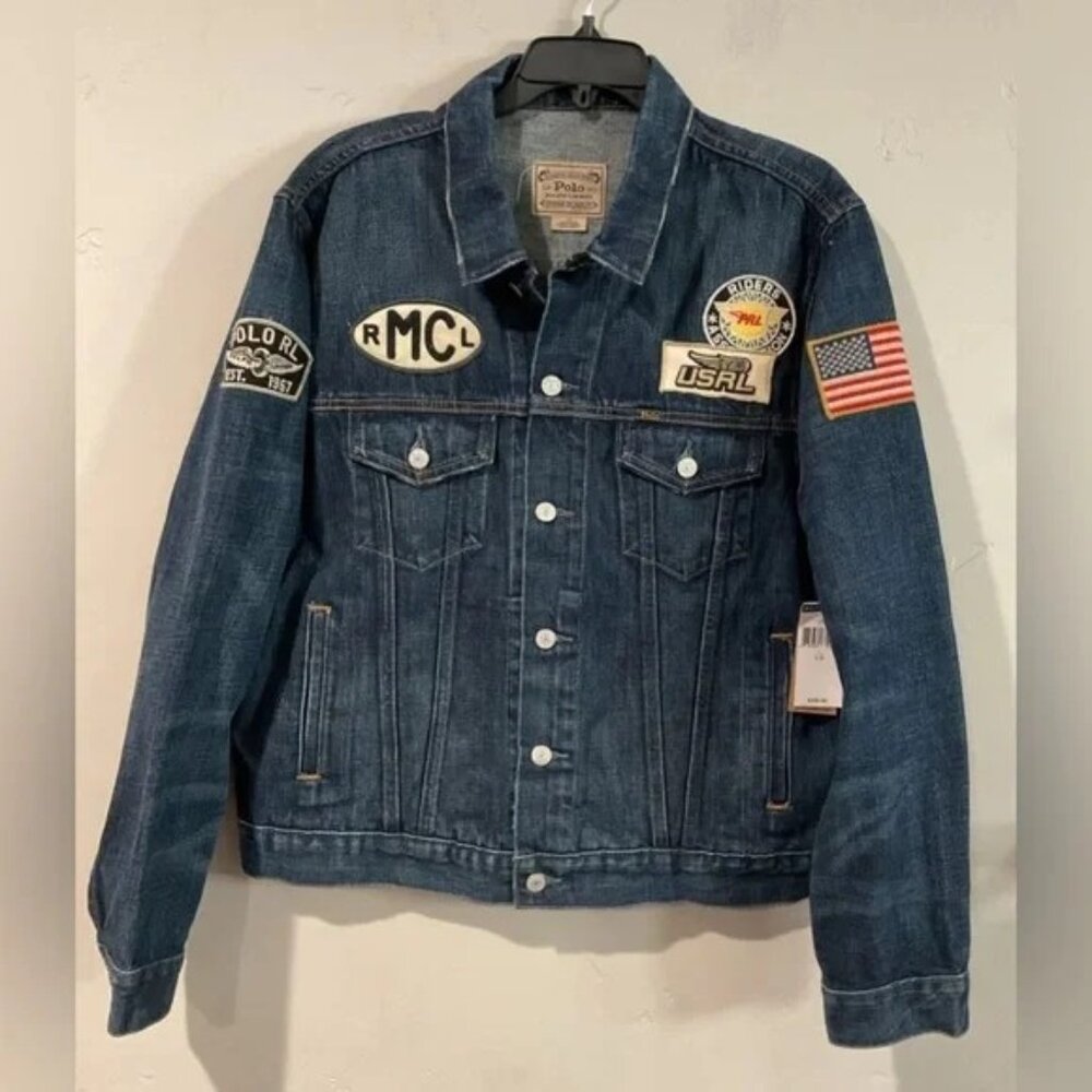 NWT Polo Ralph Lauren Men’s Riders Association Patch Denim Trucker Jacket